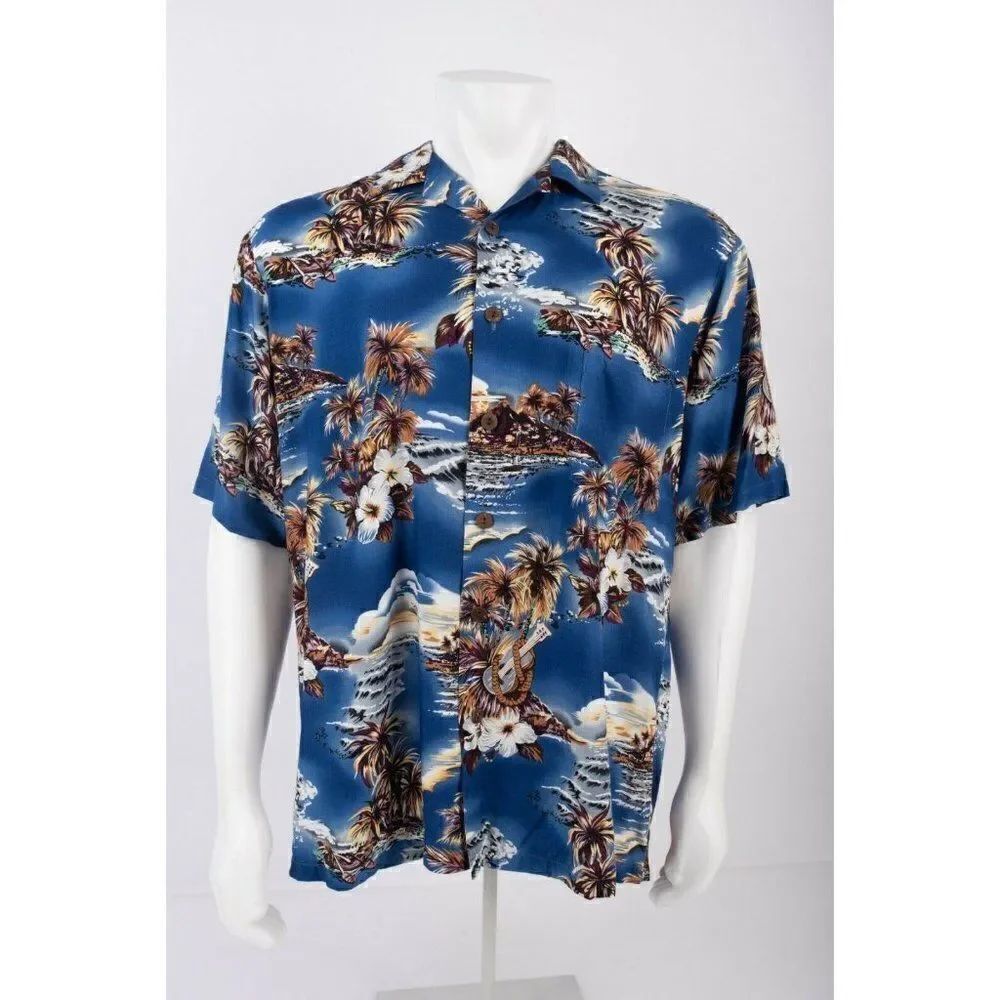 Hilo Hattie Button Aloha Hawaiian Camp Shirt L